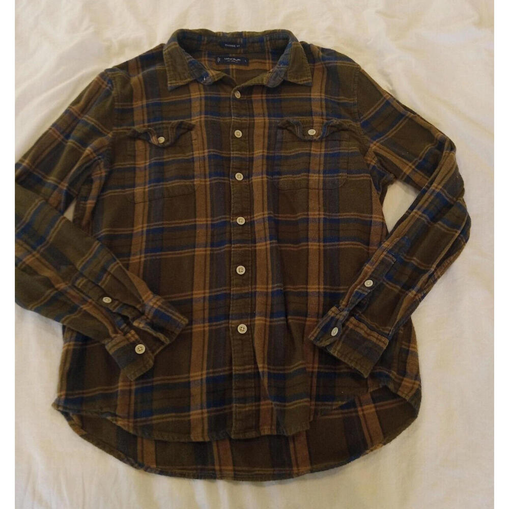 Lucky Brand Women's Size Large  Humboldt Woven Flannel Shirt Multi Workwear Soft